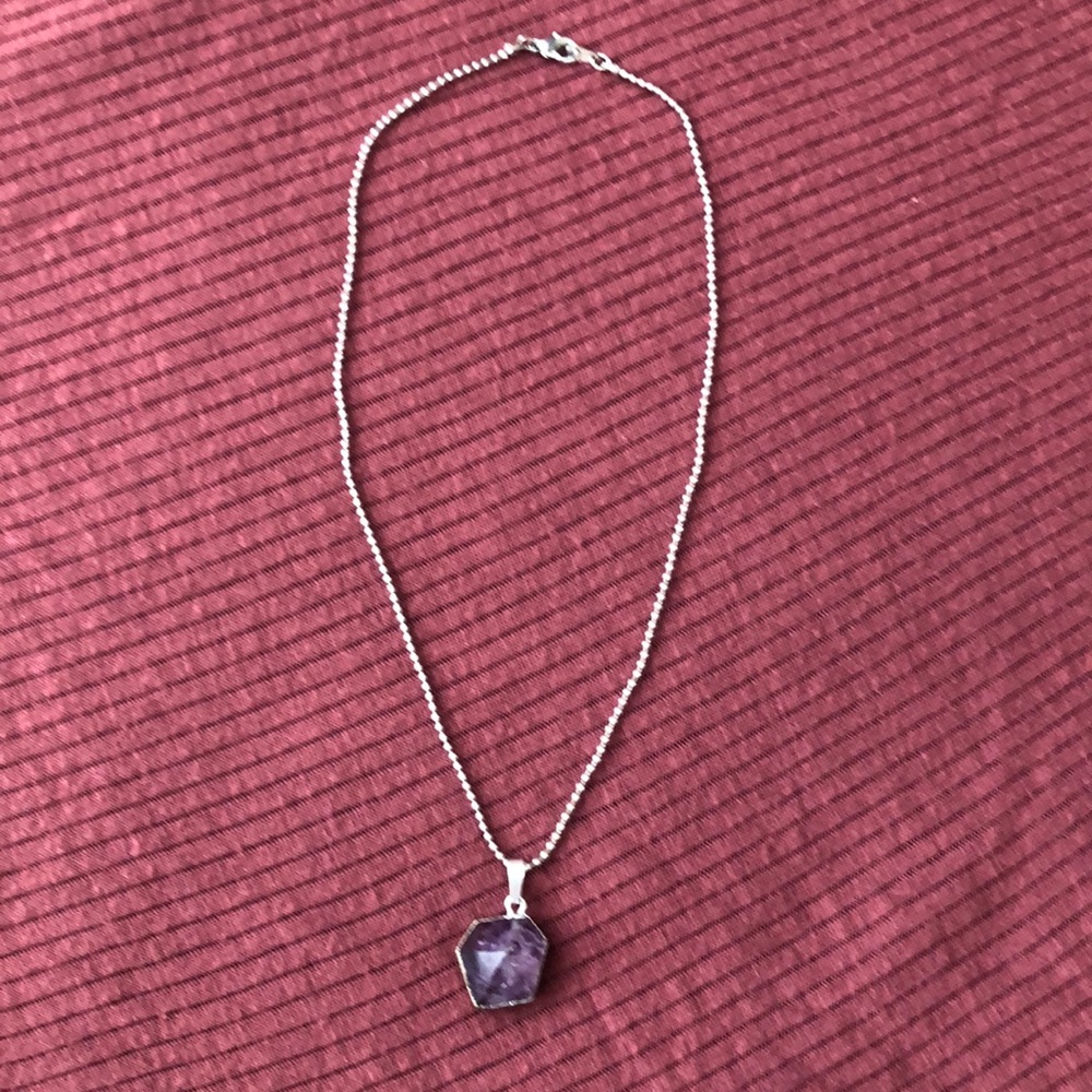 Purple Asymmetric Gemstone Necklace
